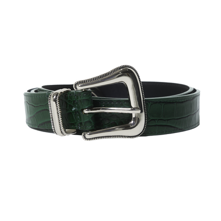 GREEN CROC LEATHER BELT