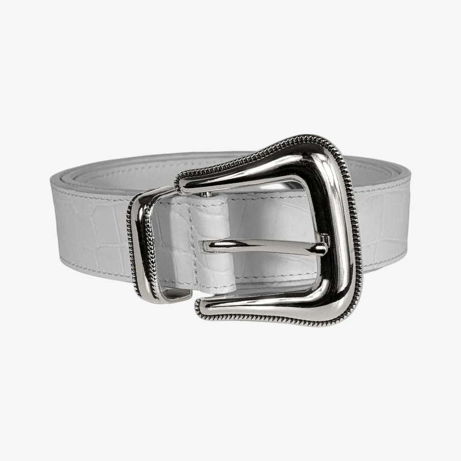WHITE CROC BELT