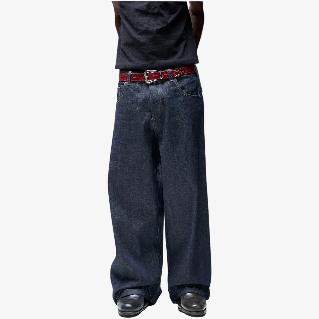INDIGO BAGGY RAW SELVEDGE DENIM