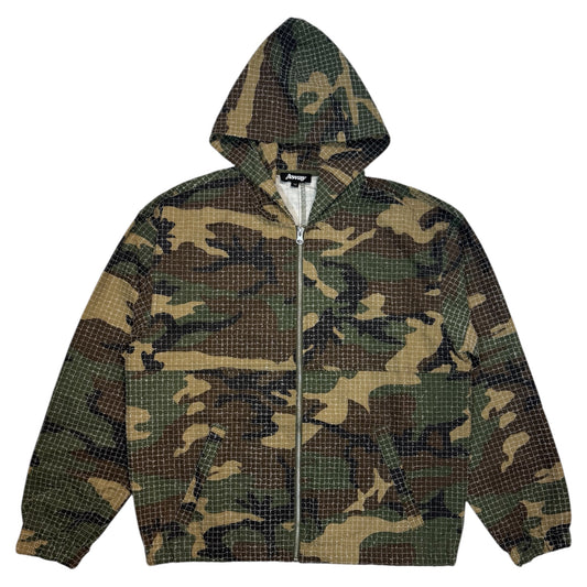 NEEDLE PUNCH RIPSTOP CAMO ZIP UP