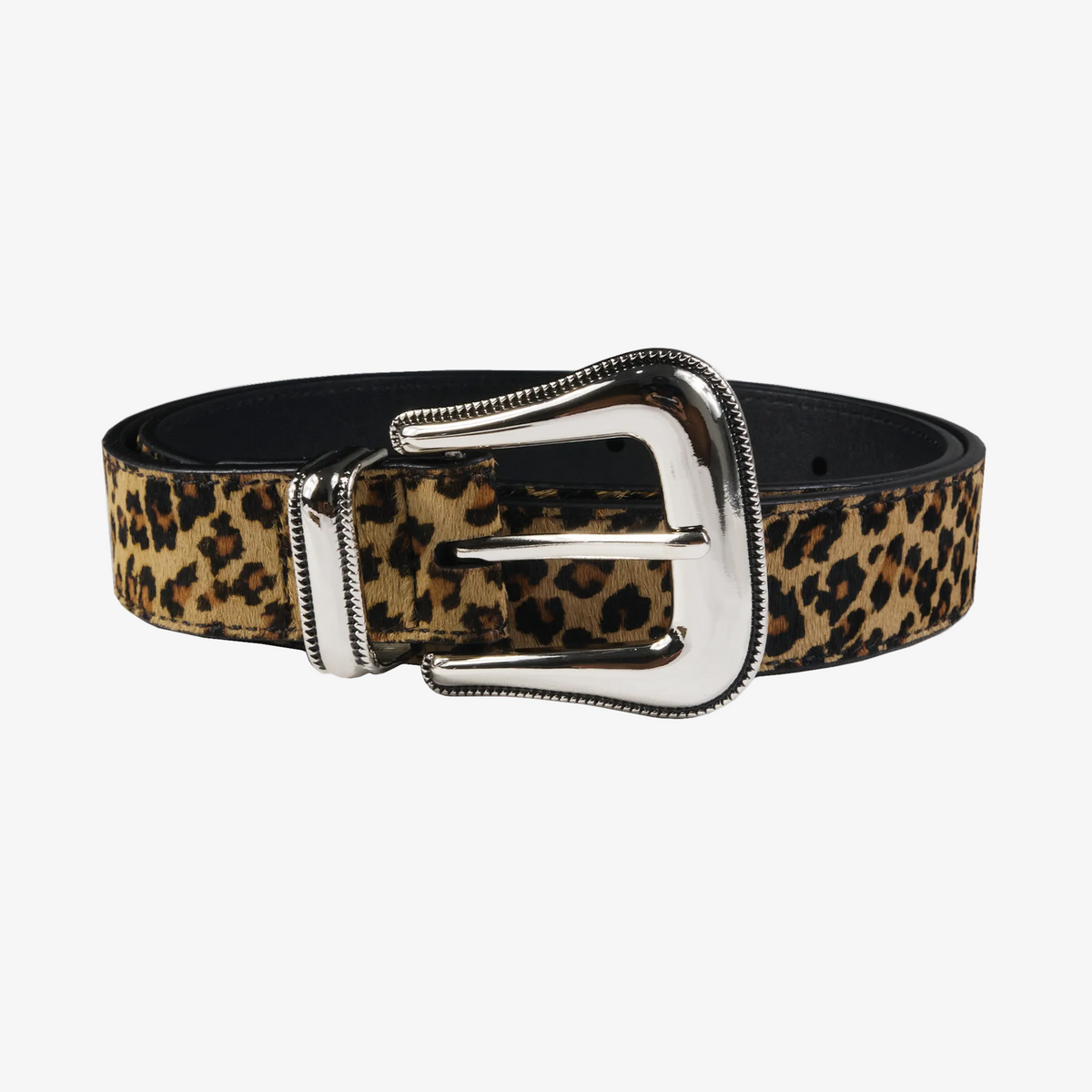 CALF HAIR LEOPARD LEATHER BELT