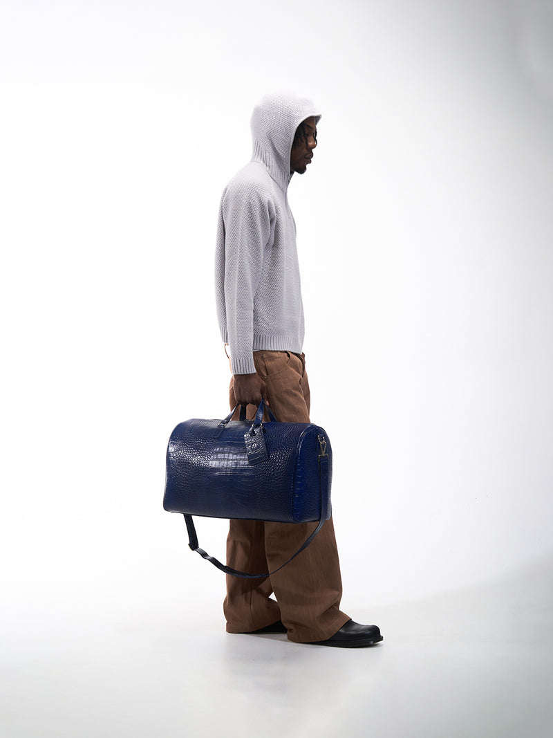 NAVY CROC DUFFLE BAG