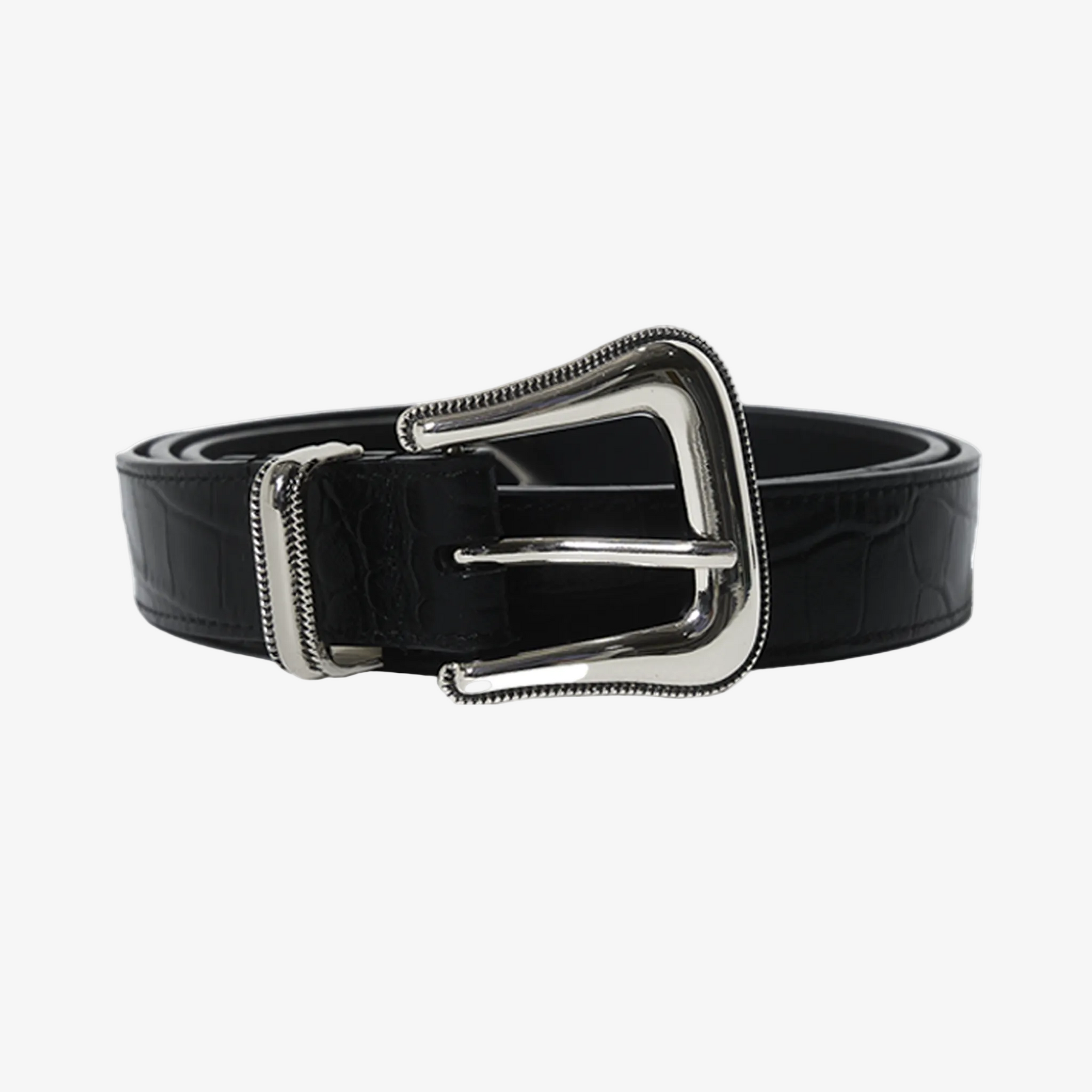 Black Croc Leather Belt | Premium Mens Accessories | Away FL