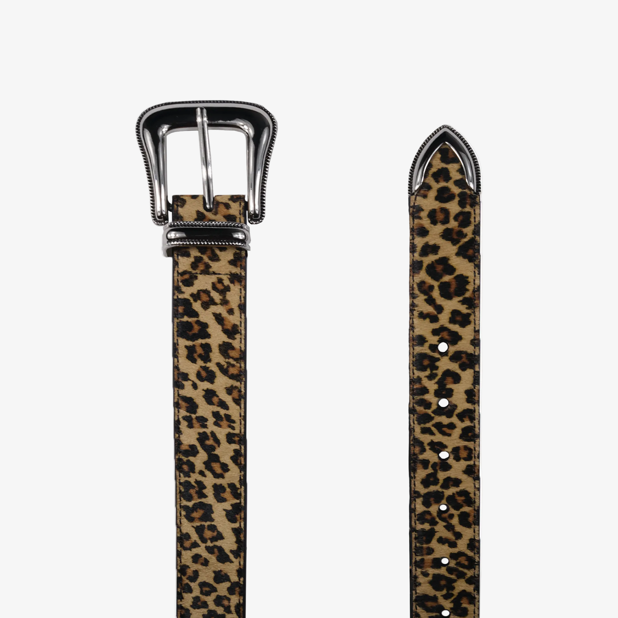 CALF HAIR LEOPARD LEATHER BELT