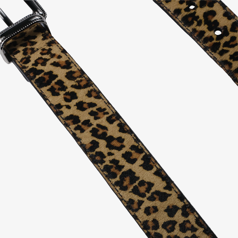 CALF HAIR LEOPARD LEATHER BELT