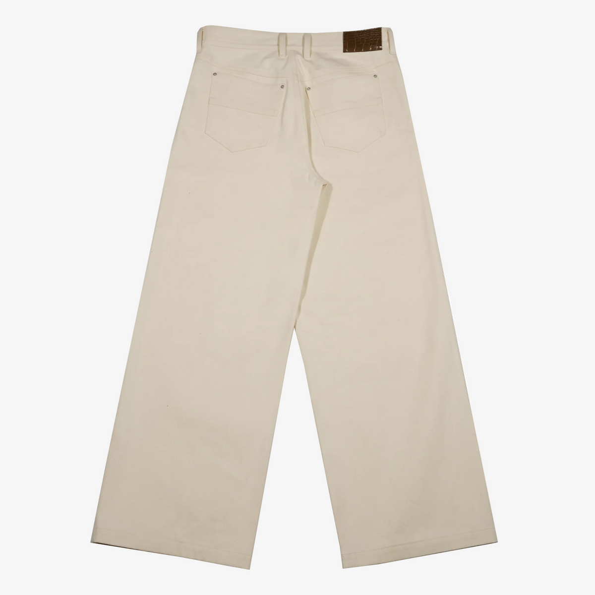 CREAM BAGGY RAW SELVEDGE DENIM