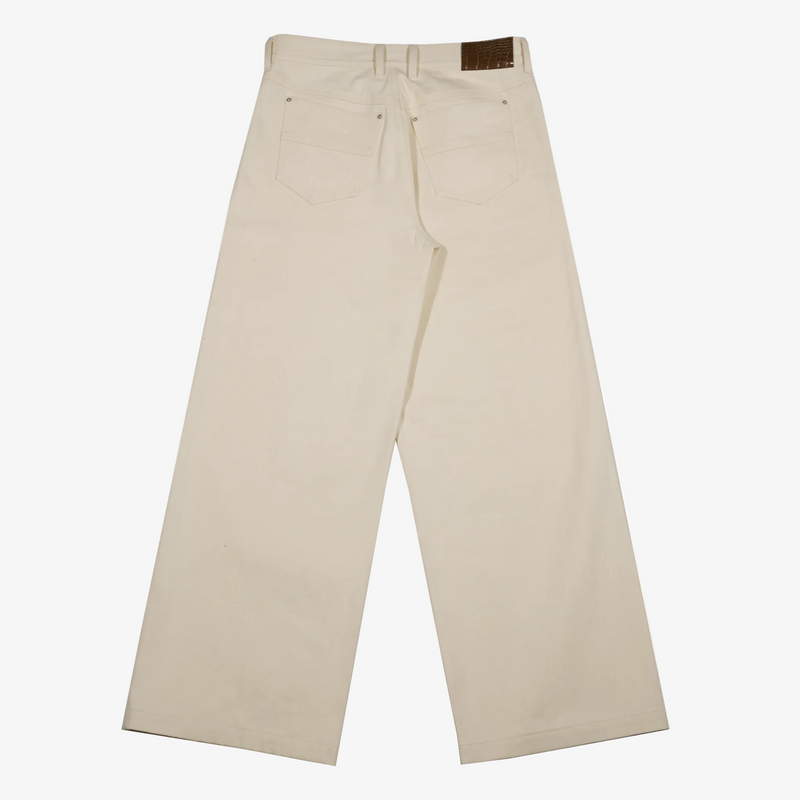 CREAM BAGGY RAW SELVEDGE DENIM