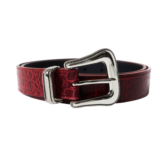 RED CROC LEATHER BELT
